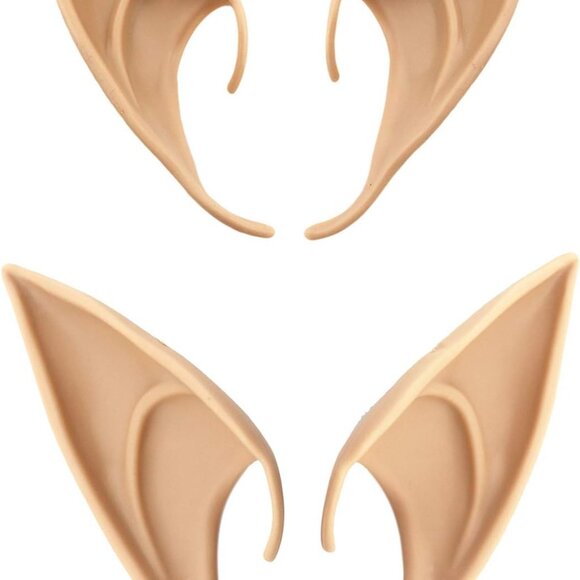 2 Pairs Cosplay Fairy Pixie Elf Ears Soft Pointed Ears Tips Anime Party Dress Up - Picture 1 of 6